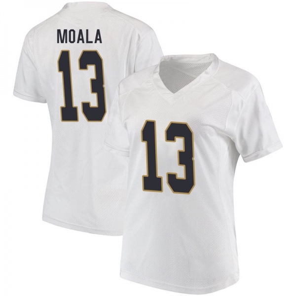 Paul Moala Notre Dame Fighting Irish NCAA Women's #13 White Game College Stitched Football Jersey RAW4255QI